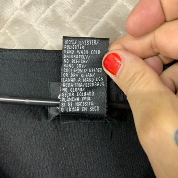 SL Fashions Juniors L Mini Dress Black Knee Length Short Ruffle Sleeve V Neck - Picture 6 of 15